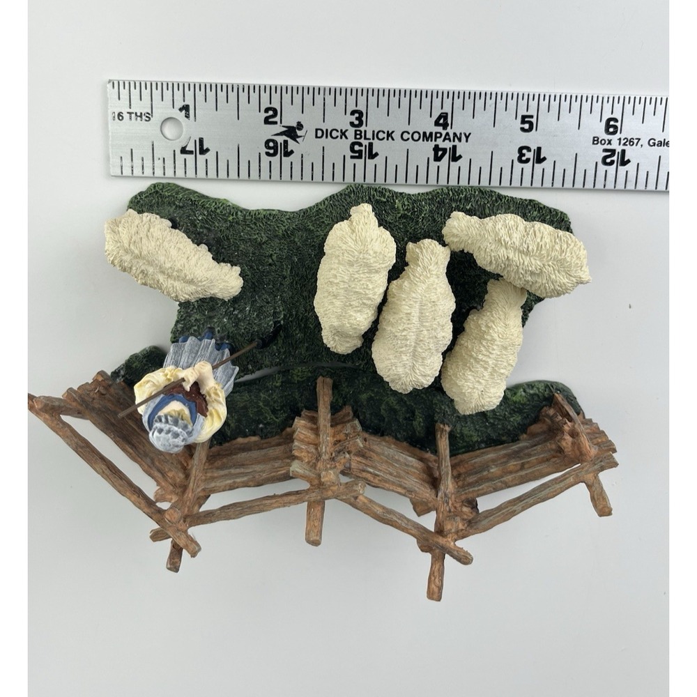 Lang & Wise Colonial Williamsburg Sheep Shepherdess & Split Rail Fence NEW - Picture 13 of 16